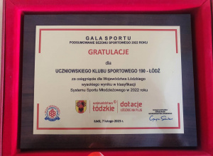 Wyróżnienie dla UKS 190